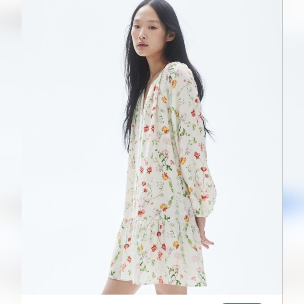 Nwt H&m Summer Floral Mini Dress Size Large